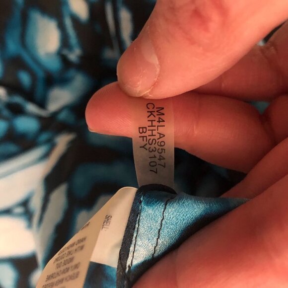 𝅺CALVIN Klein Black & Blue Tie Dye Long Sleeve Button Down Top size Small - Picture 8 of 8